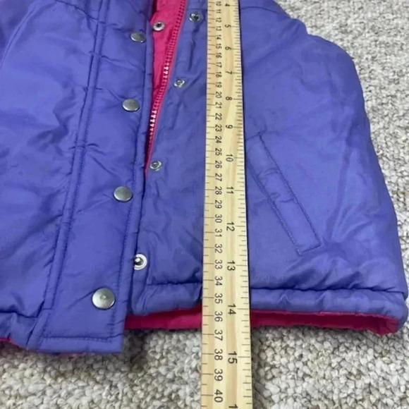 Puma Girls Purple/Hot Pink Reversible Puffer Down Vest Size 3T - Picture 6 of 6